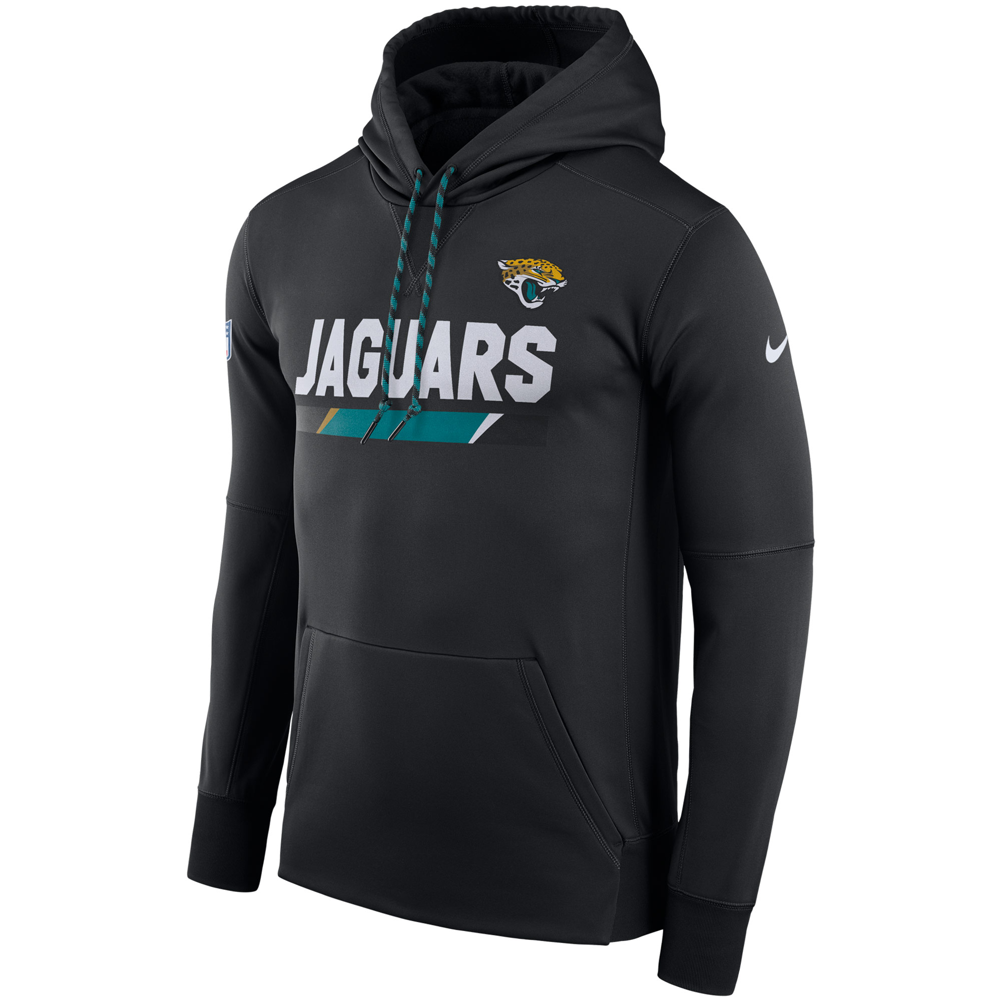 NFL Men Jacksonville Jaguars Nike Black Sideline ThermaFit Performance PO Hoodie